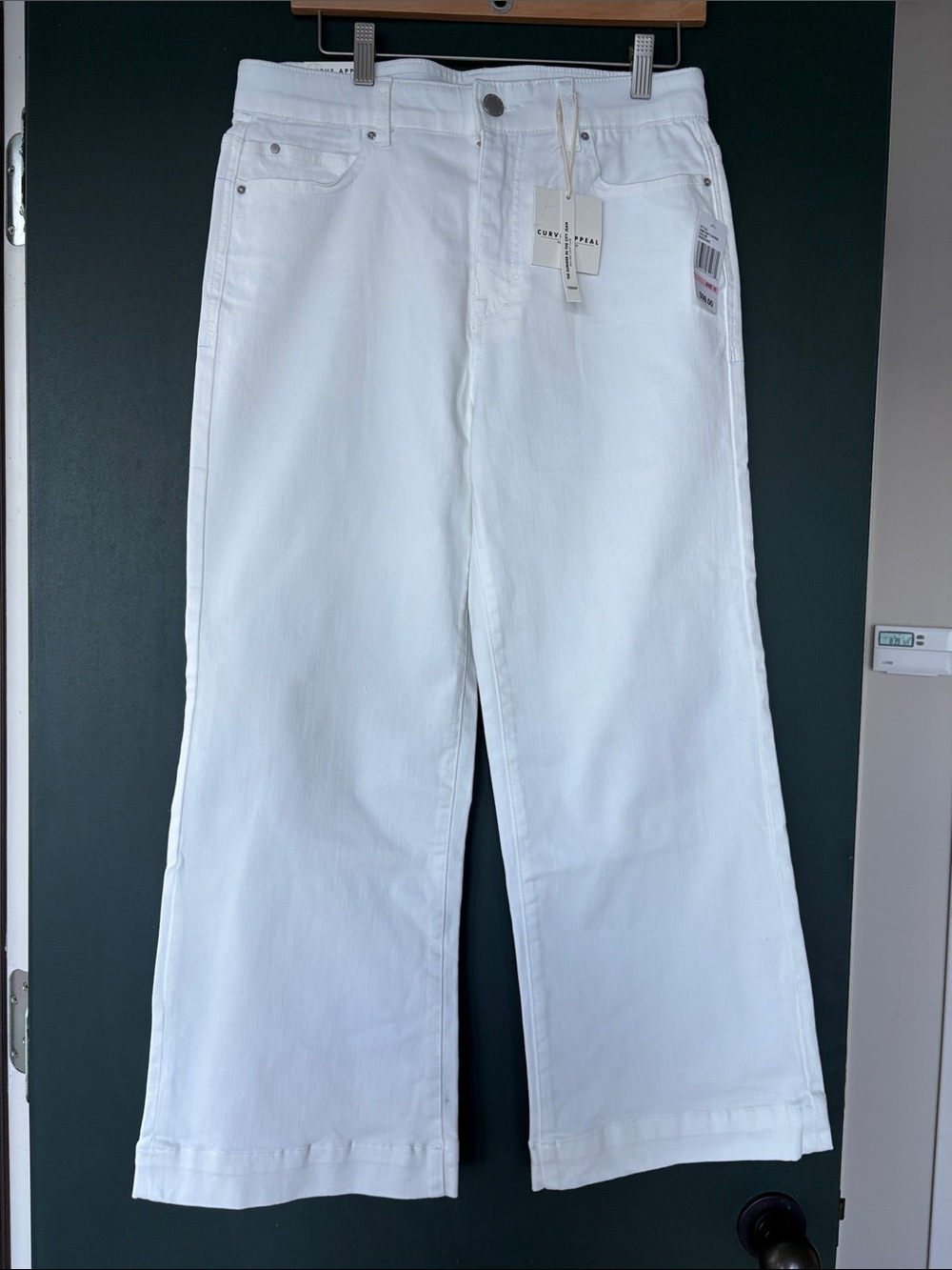 Cropped Wide-Leg White Jeans by Current/Elliott